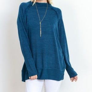 Lightweight Crewneck Sweater in Agean (Blue)